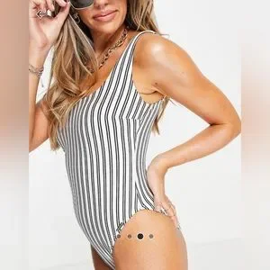 ASOS Swim Nwt Free Society One Shoulder Striped One Piece